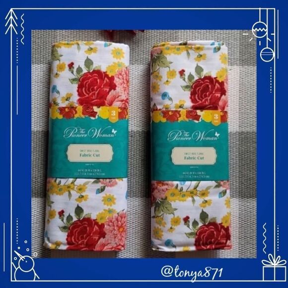 🦋 New Pioneer Woman Sweet Rose Fabric - 2 Packs for a Total of 6 Y… - Picture 2 of 7